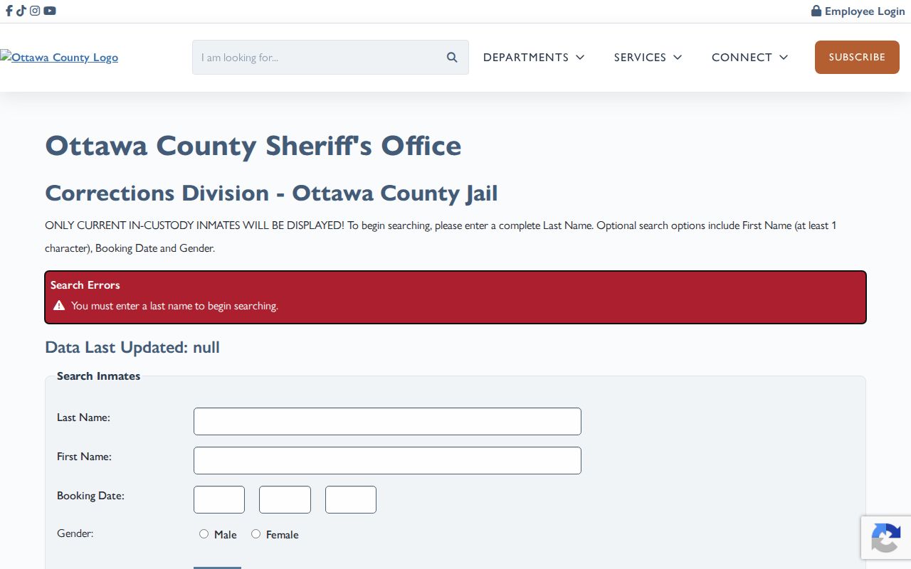 Allendale resident lookup caution on the Ottawa County current inmate search