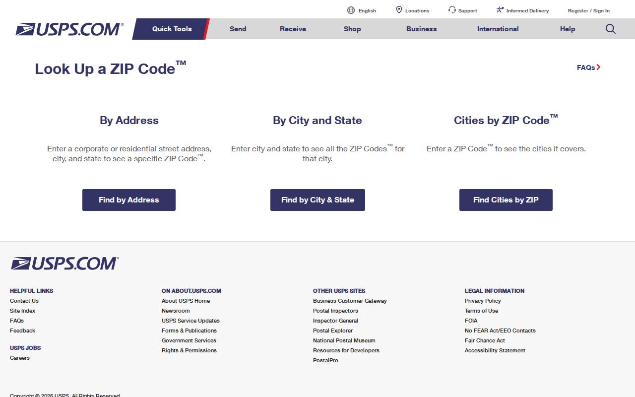 Allendale Township ZIP code directory USPS ZIP Code Lookup form